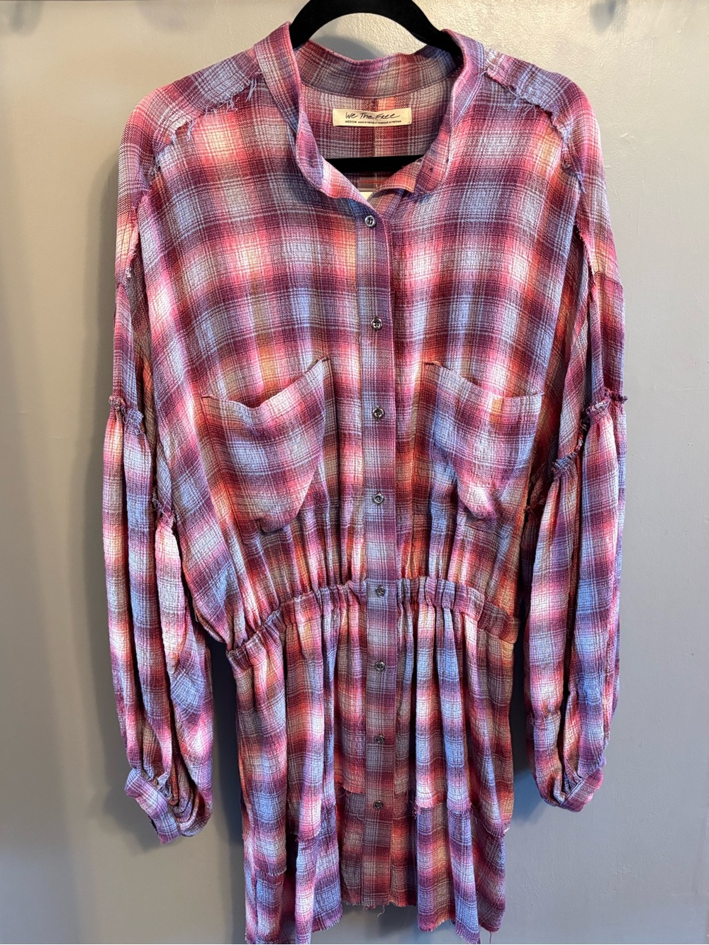FREE PEOPLE By the Way Plaid Mini Dress
